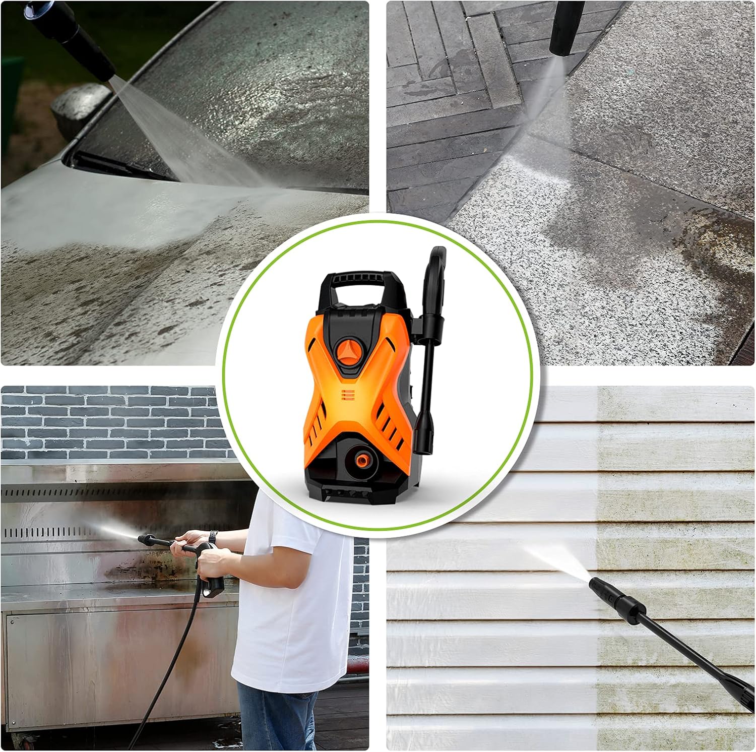 Paxcess Portable Pressure Car Washer, Electric Power Washer Machine with Adjustable Spray Nozzle Foam Cannon for Driveways, Patios and Washing Vehicles : Garden & Outdoor