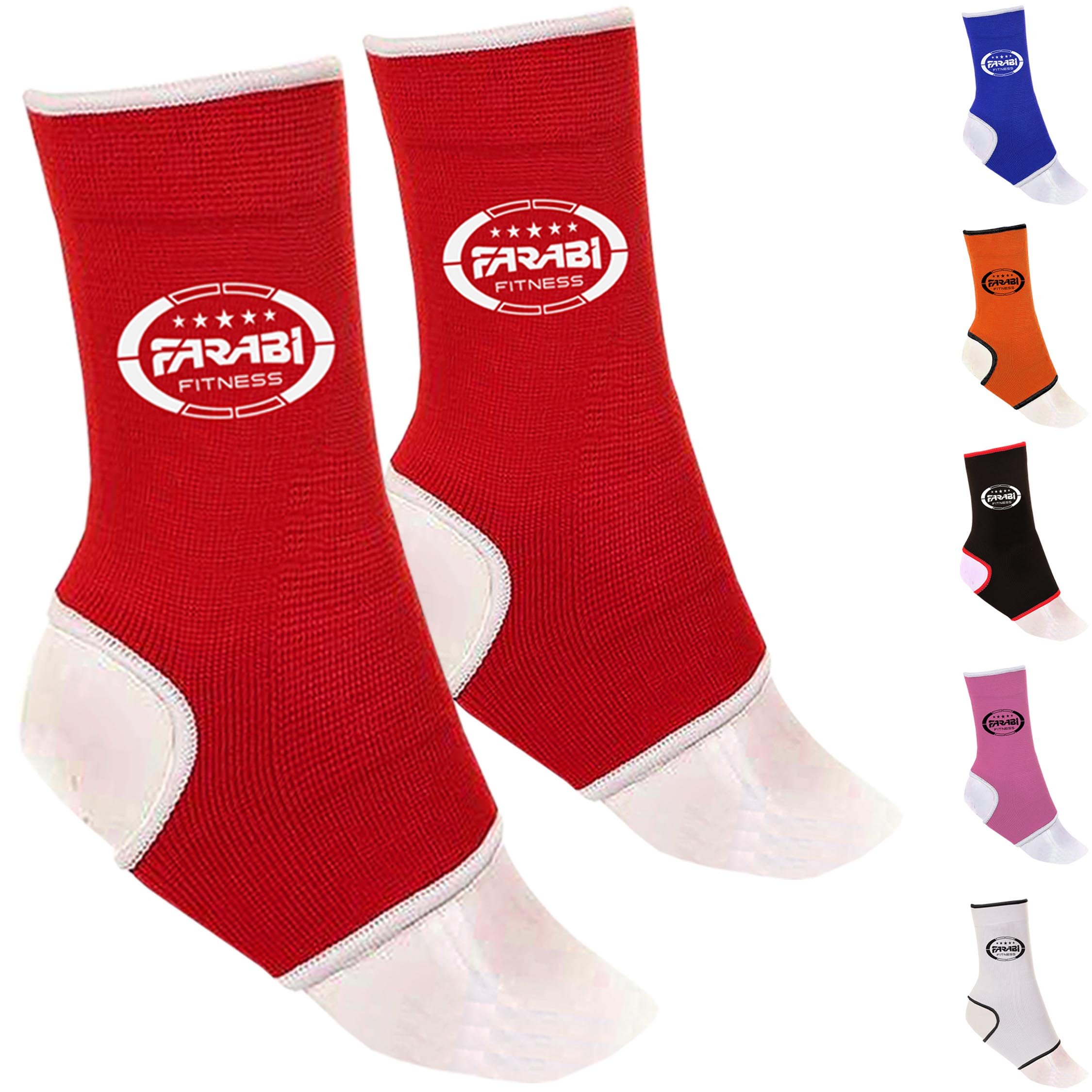 Farabi Sports Ankle Support Breathable Ankle Brace for Ankle, Recovery, Sports, Anti Slip Ankle Compression Support Comes with Pair (Red, L-XL)