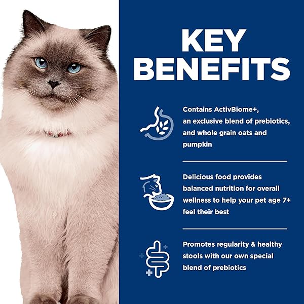 HILL’S SCIENCE DIET PERFECT DIGESTION, SENIOR ADULT 7+, DIGESTIVE SUPPORT, DRY CAT FOOD, CHICKEN, BARLEY, & WHOLE OATS, 6 LB BAG