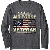Veteran US Air Force Tshirt - American Betsy Ross Flag Long Sleeve T-Shirt