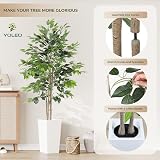 YOLEO 6ft Ficus Tree with White Planter Indoor Fake Plant Decor view 4