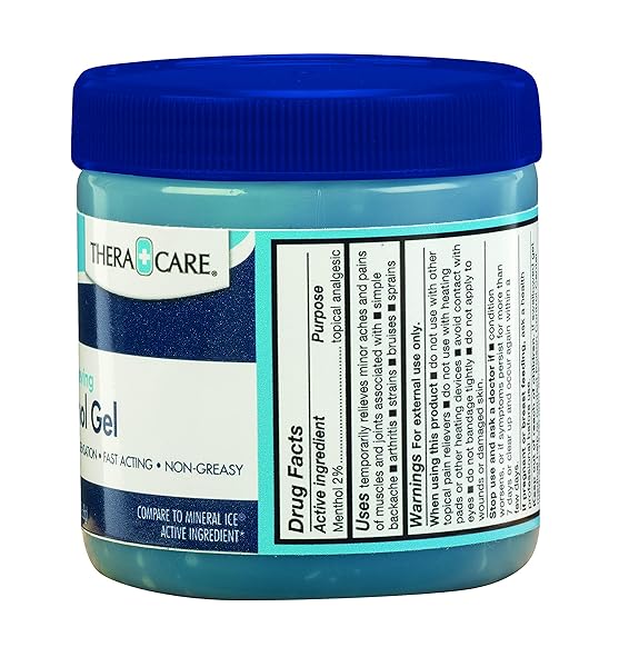 THERA|CARE PAIN RELIEVING MENTHOL GEL | TEMPORARILY RELIEVES THE MINOR ACHES AND PAINS OF MUSCLES AND JOINTS | SIZE: 8 OZ.
