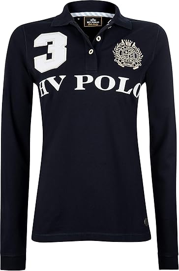 HV Polo Damen Langarm Polo-Shirt Favouritas EQ LS Prints Stickereien