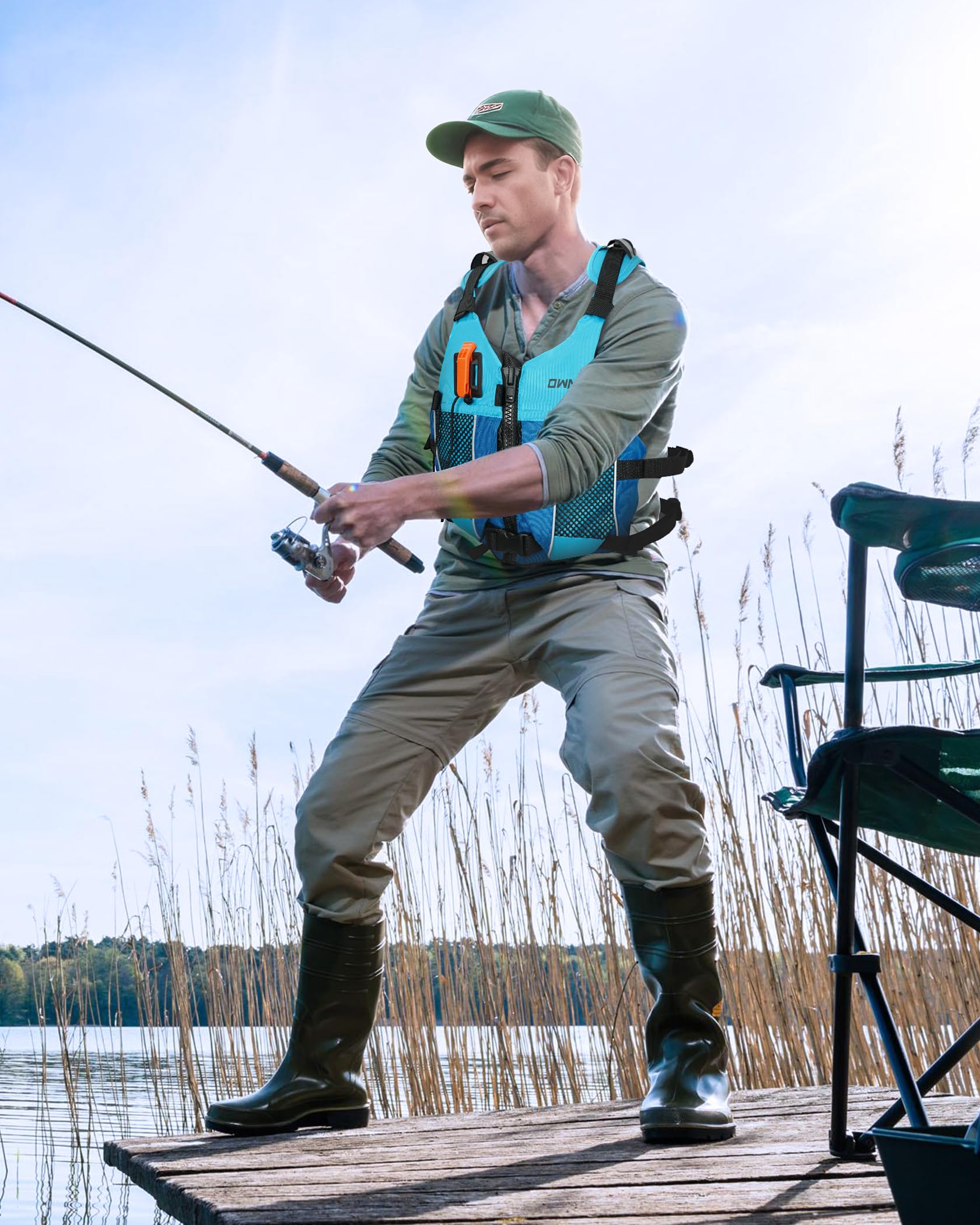 Owntop Swim Vest Adult, Lightweight Kayak Swim Jacket, Hydration Pocket for Swimming, Boating, Fishing, Water Sports (Blue, XL/XXL) - view 6