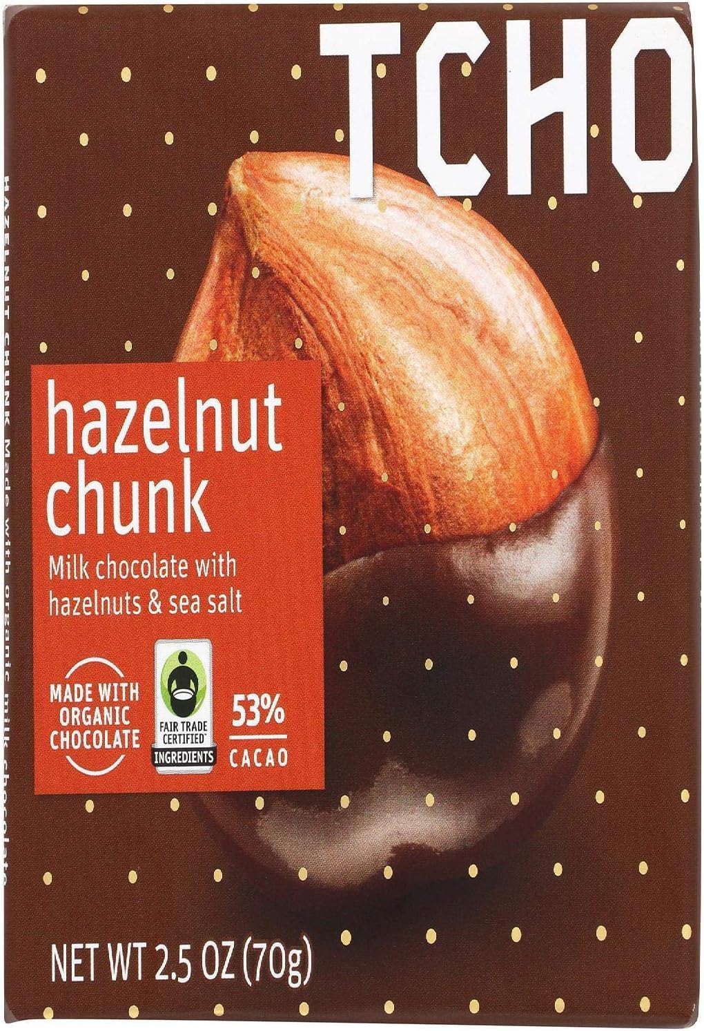 TCHO Milk Chocolate, Hazelnut Chunk, 2.5 Ounce