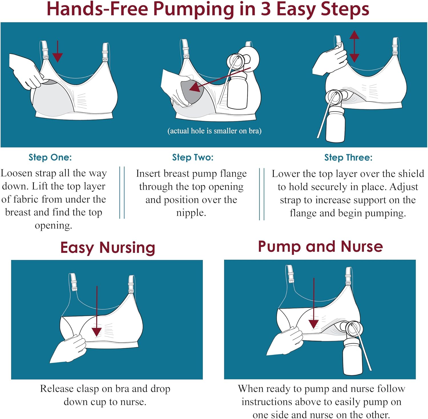 Seamless Pump&Nurse Nursing Bra with built in handsfree pumping bra