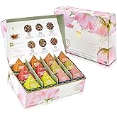 Teabloom Organic Sacred Lotus Pyramid Tea Presentation Box, 12 Assorted USDA Certified Organic Whole-Leaf Pyramid Tea Sachets, Green Tea, Oolong tea, White tea