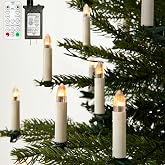 50 Pcs Christmas Flameless Candles Lights, 2025 New Candle Lights with 3 Color &amp; 11 Mode Remote Control, 3D Flickering LED Candle String Lights for Christmas Trees, Fireplaces, Church, Wedding