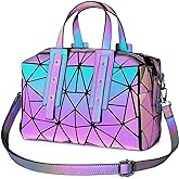 LOVEVOOK Geometric Luminous Purses and Handbags for Women Holographic Reflective Crossbody Bag Wallet