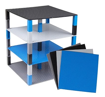 Strictly Briks - Stapelbare Premium-Bauplatten Weltraum-Set - inkl. 40 verbesserte 2x2-Bausteine - kompatibel mit großen Mark