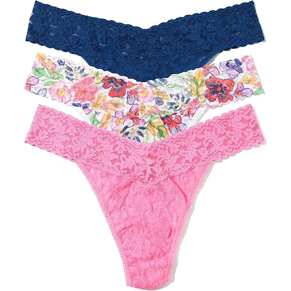 Amazon.com: hanky panky Women's Mesh High Cut Thong 3 Pack, Black