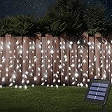 DBFAIRY Solar Curtain Lights,19.6ft x 2.6ft 300 LED