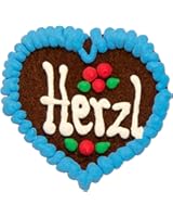 6 Filzherz Oktoberfest Anstecker - Lebkuchenherzen Design Für Dirndl & Tracht