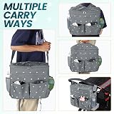 Orzbow Large Pram Bag 22L Stroller Organizer with Cup Holder Grey view 5
