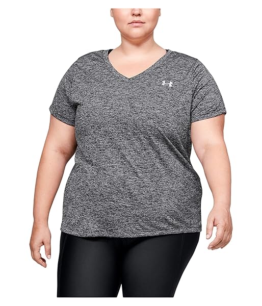 UNDER ARMOUR WOMEN’S UA TECH TWIST V-NECK SHORT SLEEVE 1X BLACK