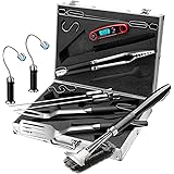 BBQ Grill Tools Set Grilling Accessories -Deluxe Birthday Gifts for Dad or Men,19 Pcs Stainless Steel Grill Kits with Large B