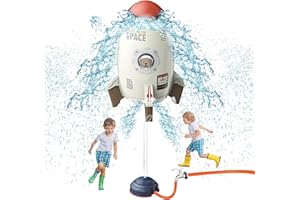 TANSAR Sprinkler Rocket Launcher, Outdoor Water Toys for Kids, Summer Outside Game, Holiday & Birthday Ideas for Boys Girls Age 3 4 5 6 7 8 Year Old, Gray