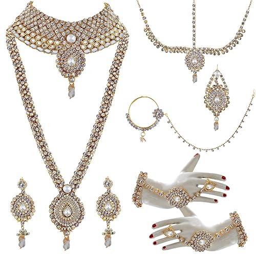 Cz Stone Alloy Bridal Necklace Set 