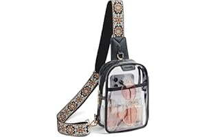 Mroede Clear Bag for Stadium Events Clear Concert Bag Purse for Women Men Clear Crossbody Sling Bag Stadium Approved Sports