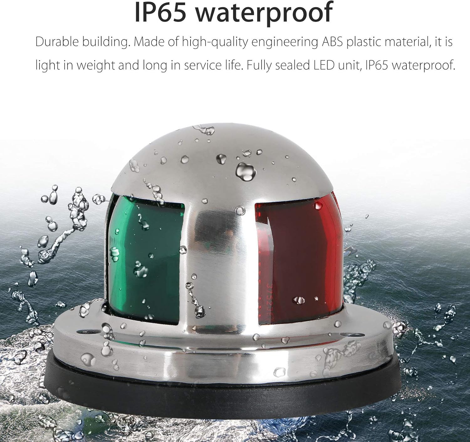 Linkstyle 12v Marine LED Boat Navigation Lights, Waterproof Marine Navigation Lamp Marine Boat Bow Lights with Red and Green LED for Boat Pontoon Yacht Skeeter[Stainless Steel Shell] : Sports & Outdoors