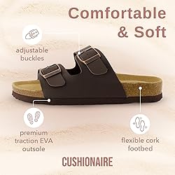 CUSHIONAIRE Lane Cork Footbed Sandals for Women