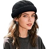 Clakllie Warm Corduroy Brimless Hats for Men Winter Docker Cap Adjustable Beanie Skull Cap Vintage Watch Sailor Cap