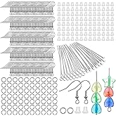 800Pcs Sterling Silver Earring Hooks for Jewelry Making, DIY Earring Making Supplies Kit, Ear Fish Hook Earing Findings (Silver)