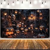 KatchOn Spooky Halloween Backdrop Banner 72x44 Inch, Halloween Decorations | Halloween Banner for Scary Halloween Decorations Indoor, Halloween Tapestry Photo Backdrop for Spooky Decorations