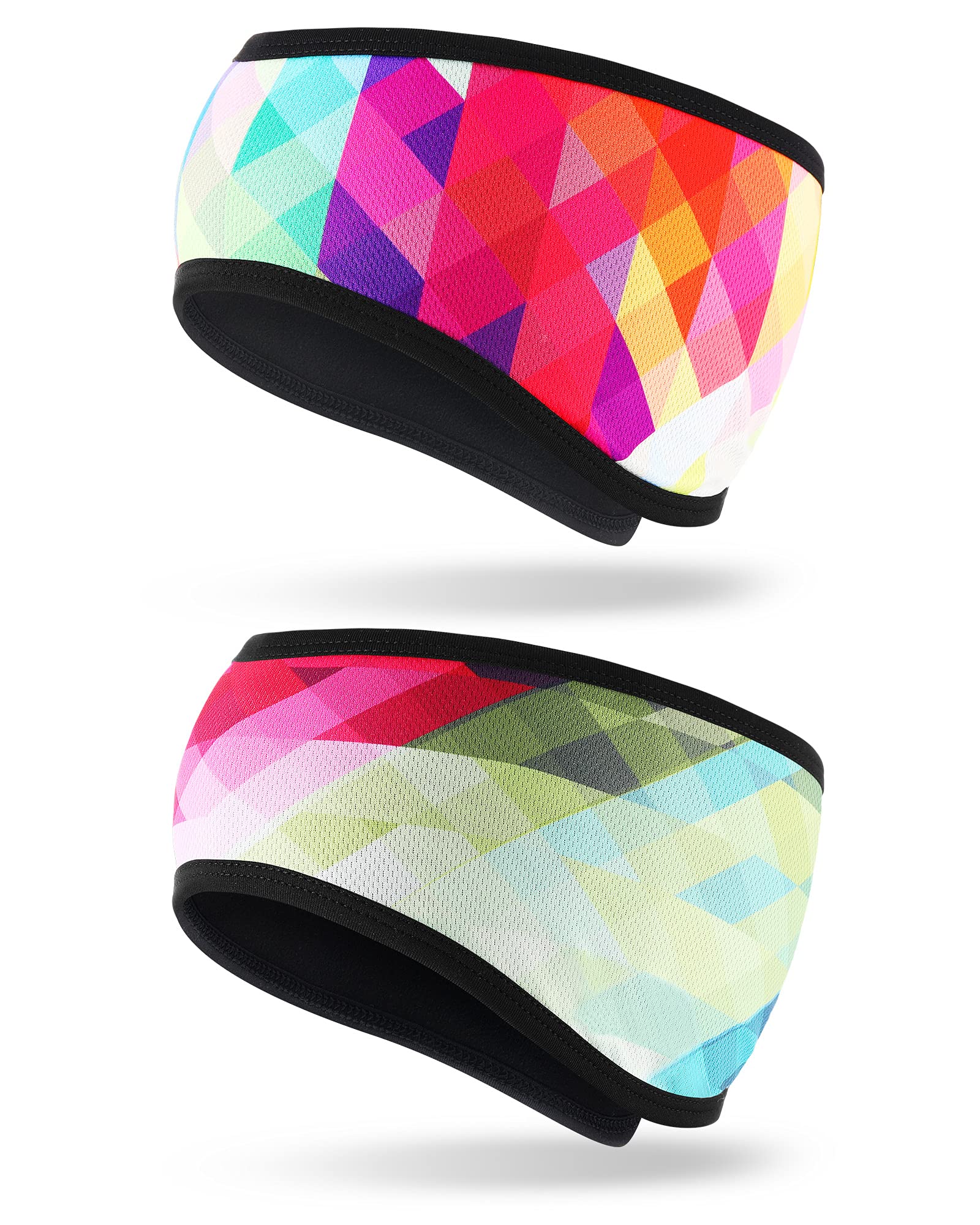 2 Pieces Fleece Ear Warmers Headband Thermal Full Cover Ear Muffs Headband Stretch Cozy Earmuff for Sports Skiing Running Yoga Winter Women Men