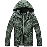 OTU Men's Lightweight Waterproof Hooded Rain Jacket Outdoor Raincoat Shell Jacket for Hiking Travel