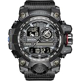 KXAITO Men's Watches Sports Outdoor Waterproof Military Watch Date Multi Function Tactics LED Face Alarm Stopwatch for Men 3133
