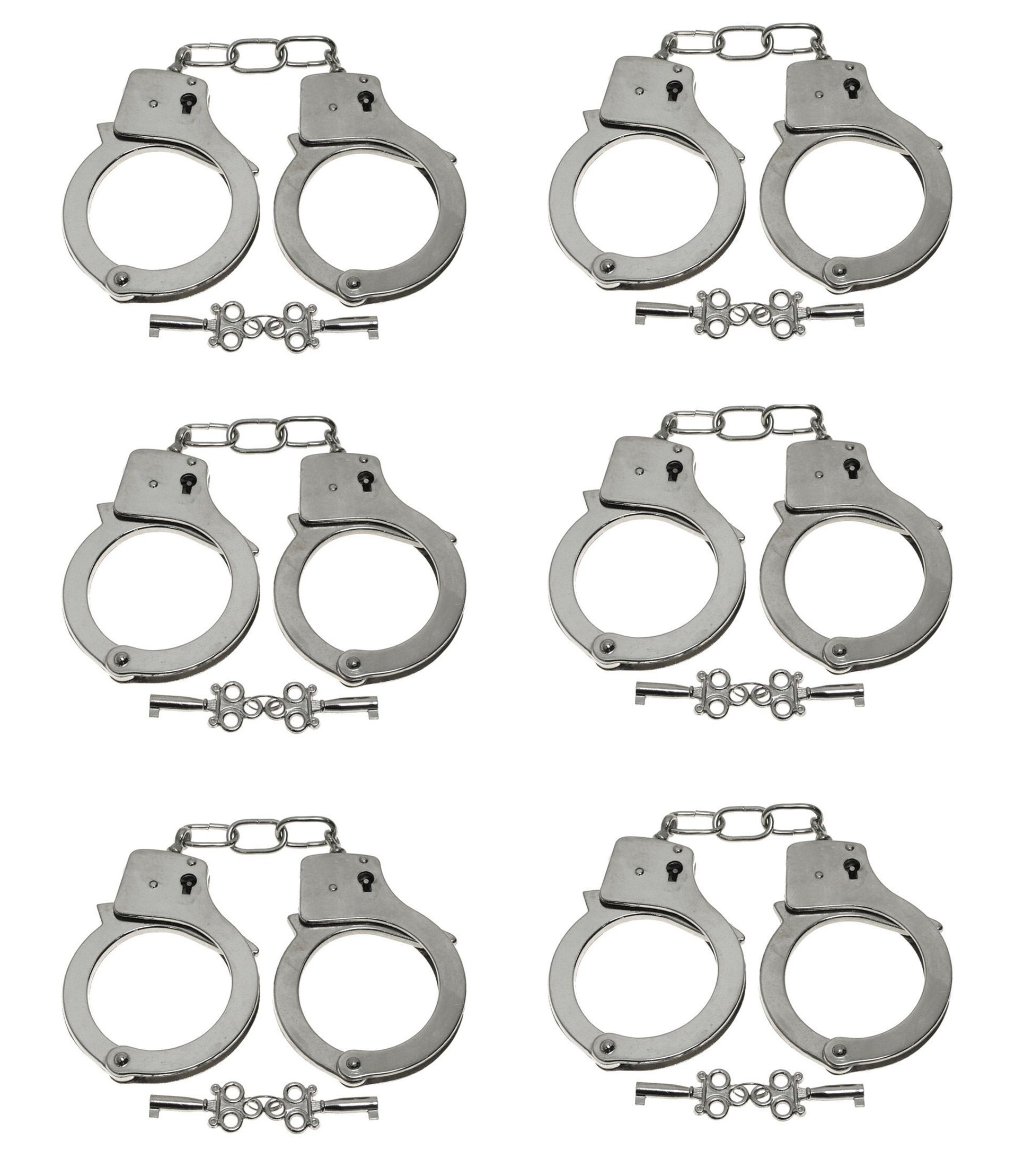 Police Toy Heavy Duty Diecast Metal Handcuffs with Keys Bulk Party