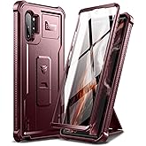 Dexnor for Samsung Galaxy Note 10+ Plus Case, [Built in Screen Protector and Kickstand] Heavy Duty Military Grade Protection Shockproof Protective Cover for Samsung Galaxy Note 10 Plus (Maroon Red)