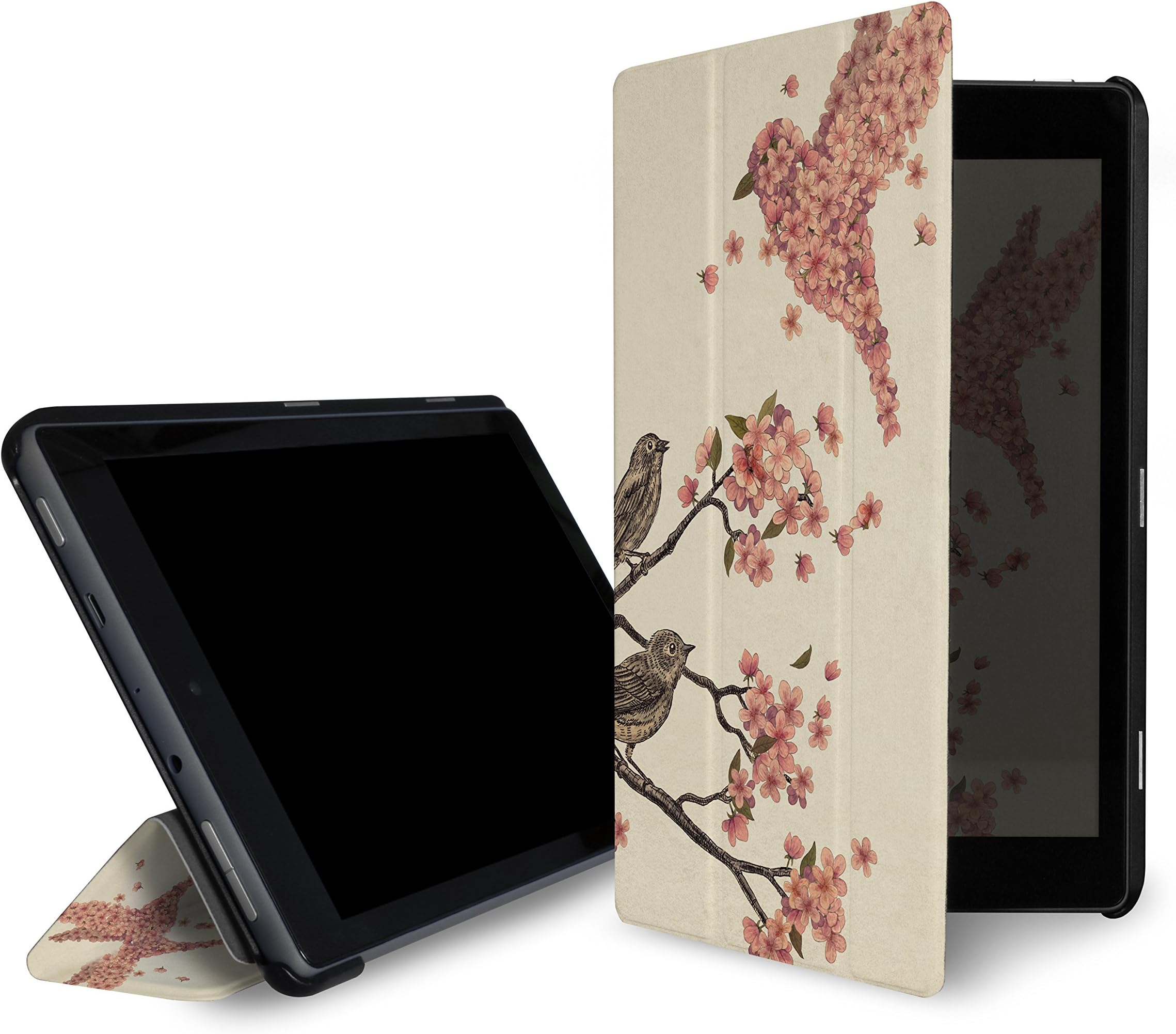 caseable lightweight standing cover for Fire 7 Tablet (7th generation - 2017 Release only), Blossom Bird (with Auto Wake/Sleep)