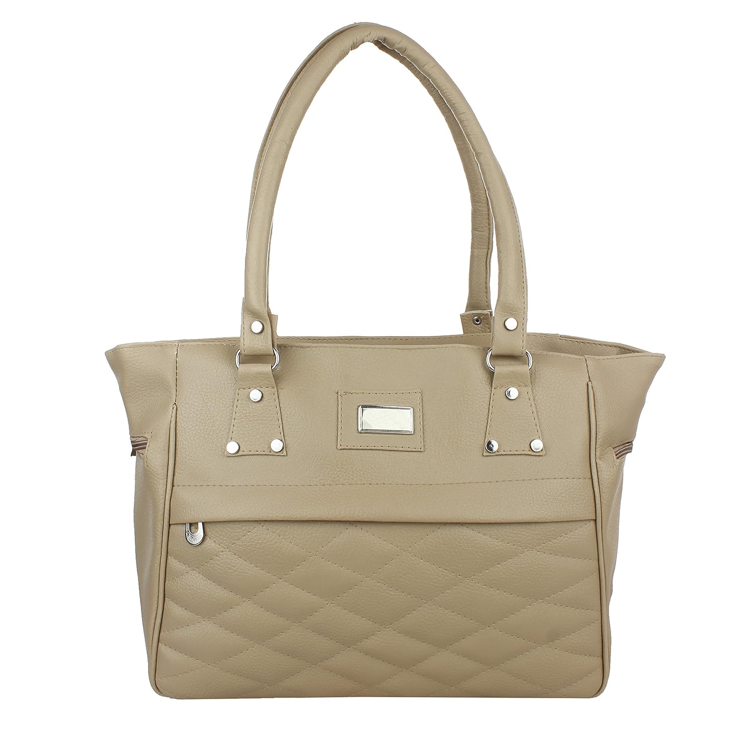 element cart pu material light beige color hand bag for women/girls