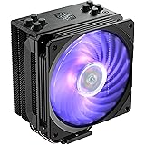 Cooler Master Hyper 212 RGB Black Edition CPU Air Cooler, SF120R RGB Fan, 4 CD 2.0 Heatpipes, Anodized Gun-Metal Black, Brush