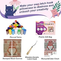 Colorful Love Heart Latch Hook Kits for Adults Kids