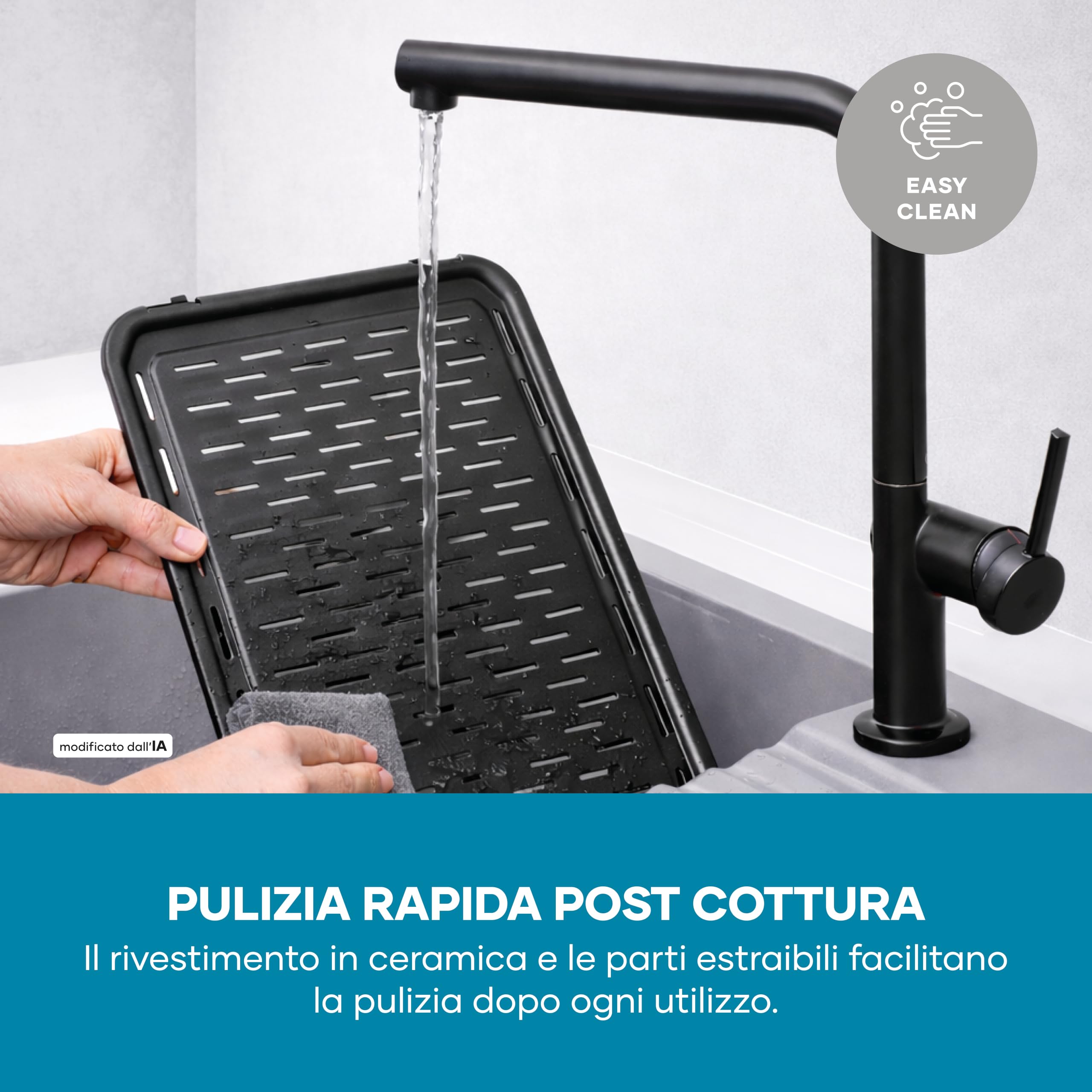 Barbecue Elettrico con Supporto, Rivestimento in Ceramica, 2000 W