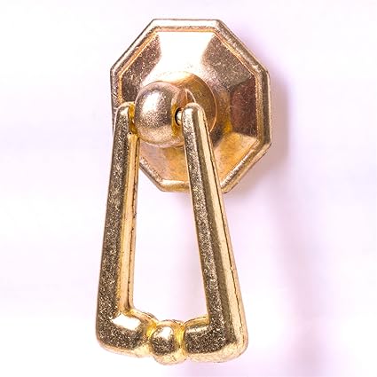 10x Small Brass Drop Ring Pull Handles Cabinet Cupboard Drawer
