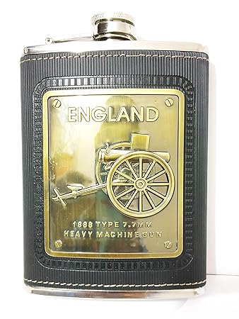 Hanumex 8oz 230ml Stainless Steel England Rubber Cover Black Wine Holder/Whiskey Holder/Liquor Holder Imported Hip Flask