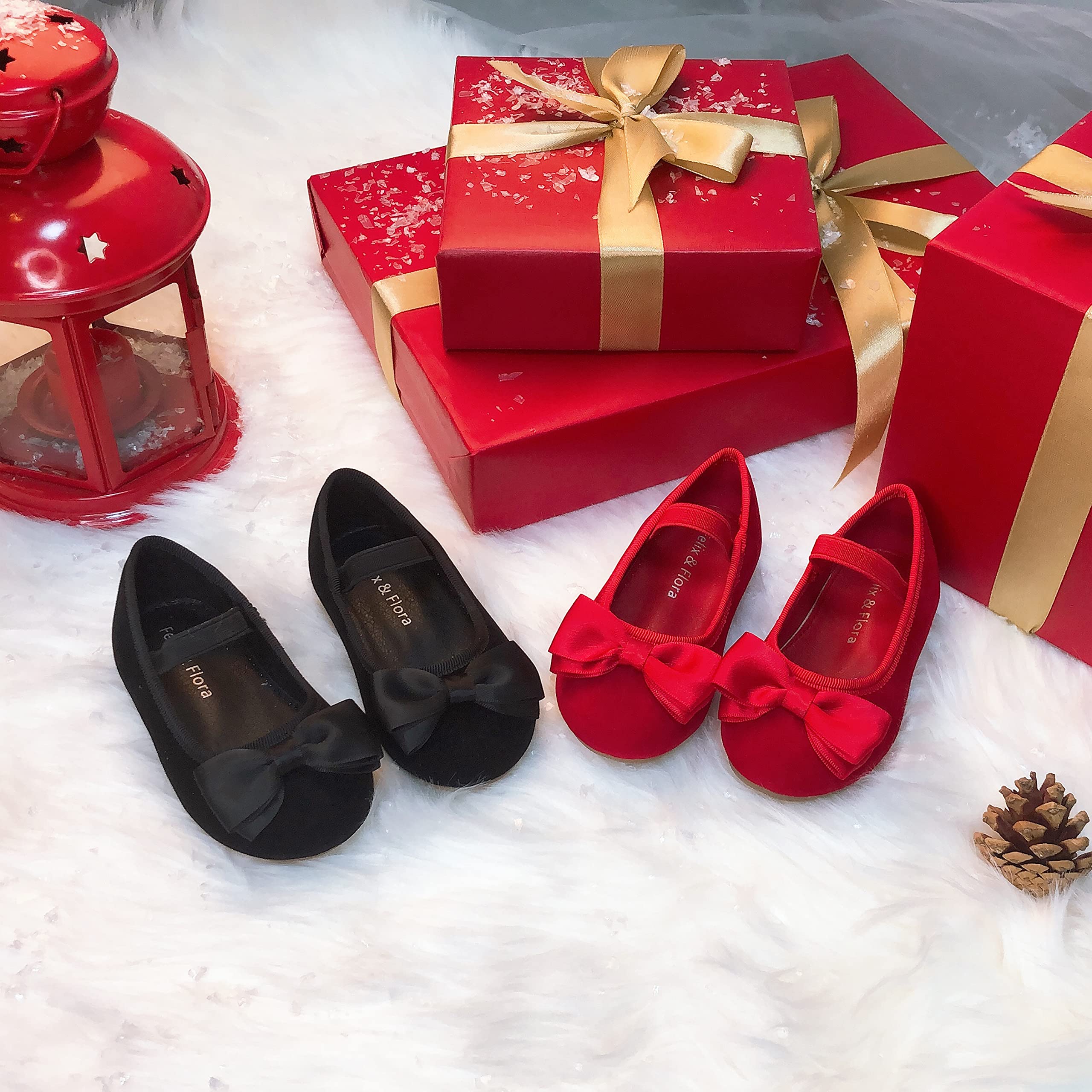 Felix & Flora Toddler Flower Girl Dress Shoes - Girl Ballet Flats Party School Shoes Wedding