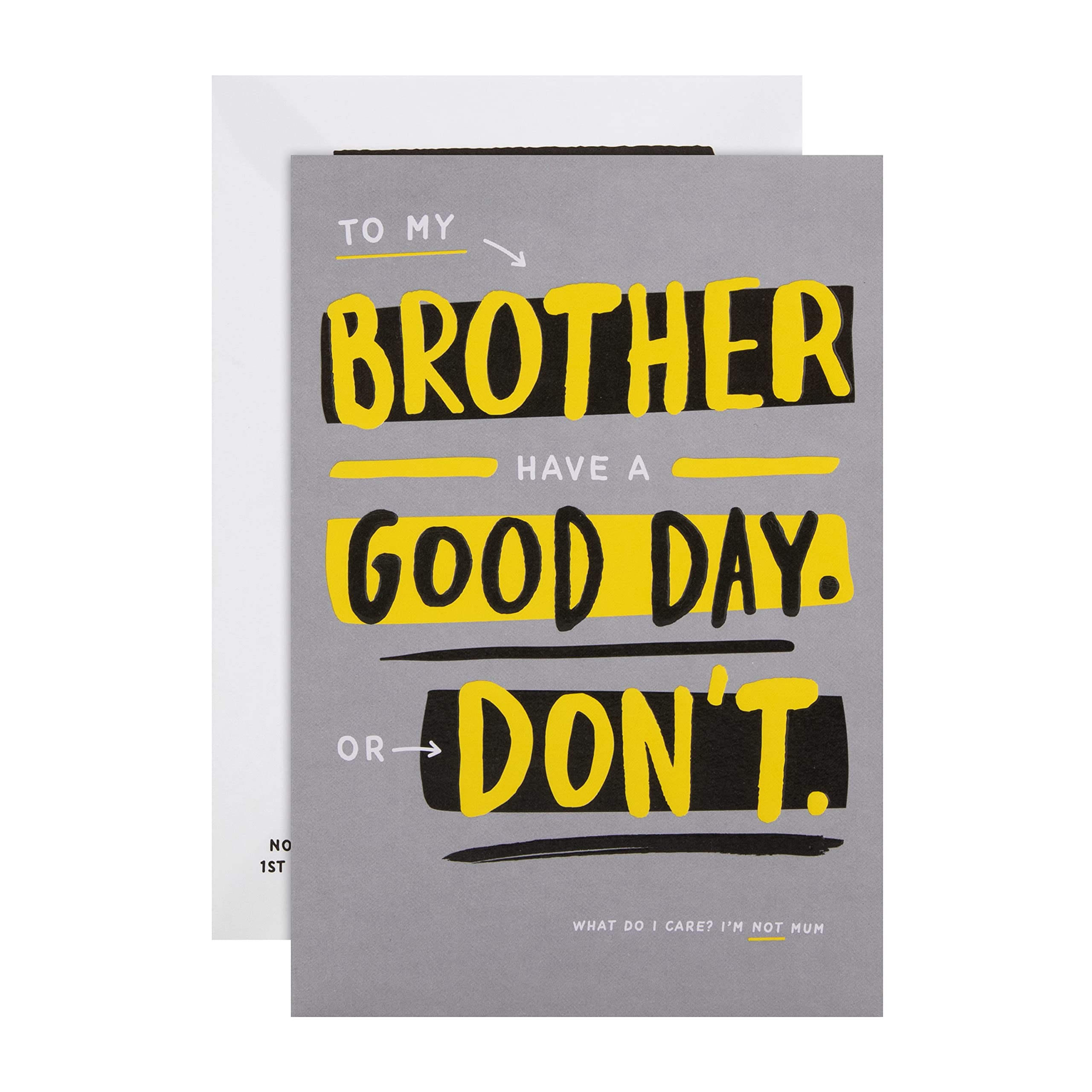 Hallmark Birthday Card for Brother - Contemporary Humour Design, Funny Brother Birthday
