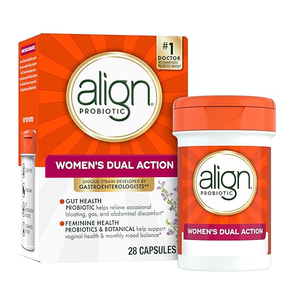 ALIGN PROBIOTIC, WOMENS DUAL ACTION, VAGINAL PROBIOTICS FOR WOMEN, WOMENS PROBIOTIC FOR VAGINAL HEALTH SUPPORT, WITH PROBIOTICS FOR DIGESTIVE HEALTH, 28 PROBIOTIC CAPSULES