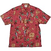 Wes and Willy Mens Sports Fan College Team Tropical Parrot Button Up Hawaiian Shirt