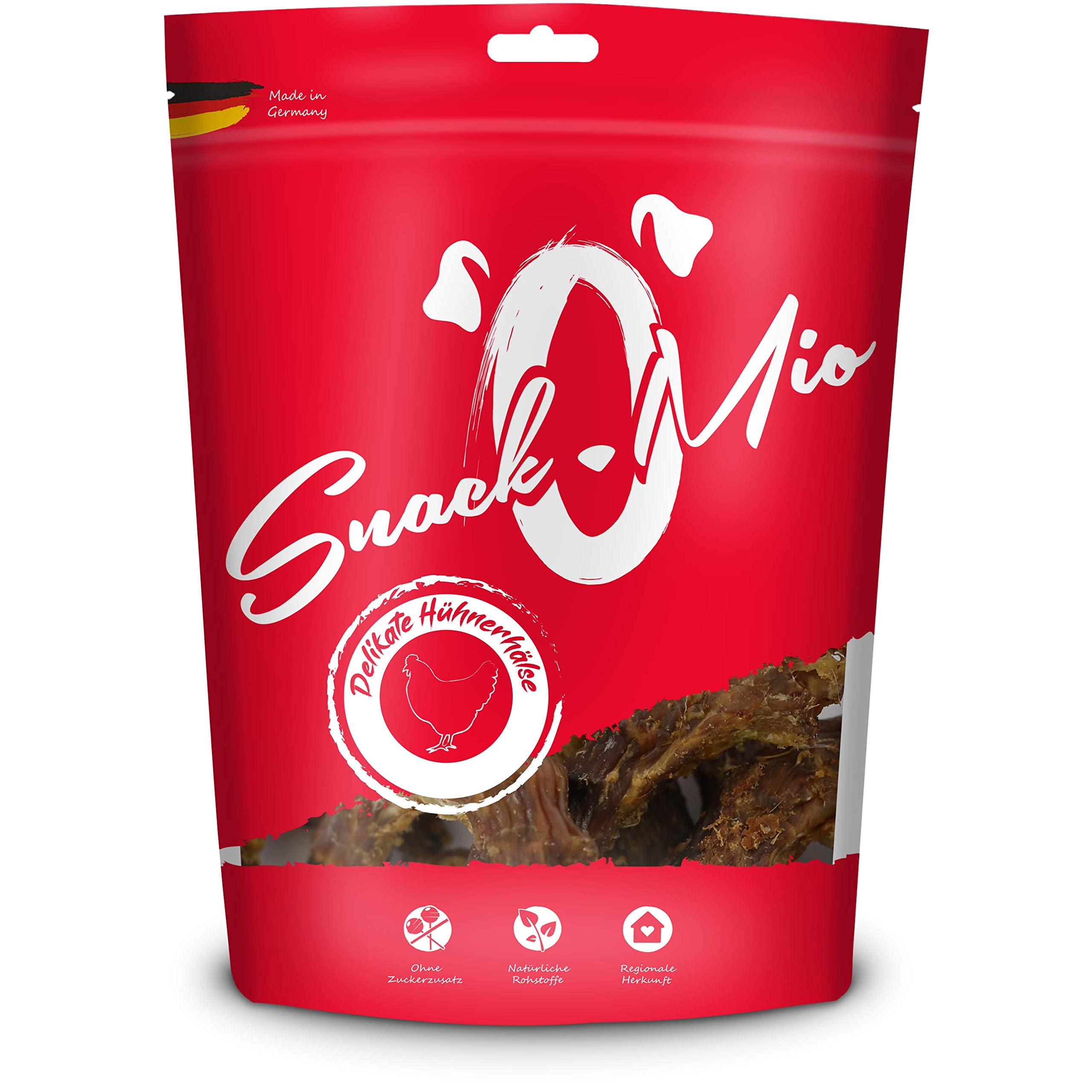 SnackOMio - Premium dog snack - delicate chicken necks, grain-free, 1 pack (1 x 500 g)