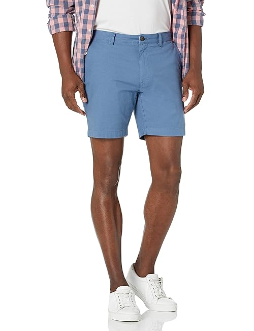Amazon Essentials Men's Slim-Fit 7" Lightweight Comfort Stretch Oxford Shorts, Blue, 38