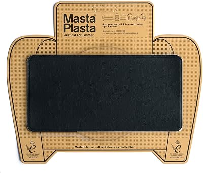 MastaPlasta Self-Adhesive Premium Leather Repair Patch Black 20cm x 10cm
