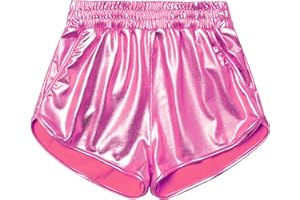 Perfashion Girls Metallic Shorts Sparkly Shiny Hot Pants Gold/Silver/Pink Outfit