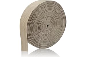 ZHFMLY Khaki Webbing Straps1.5 Inch - 12 Yards 1-1/2 Inch Wide Polypropylene Webbing Straps for Lawn Chair Replacement, Backpack & Tote Bags, Decorative Webbing Straps for DIY Projects & Crafts