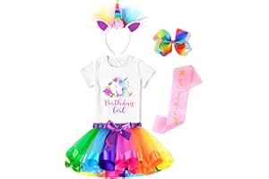 Doctor Unicorn Birthday Girls Outfit Set Tutu Skirt Dress, Unicorn Shirt, Headband & Satin Sash